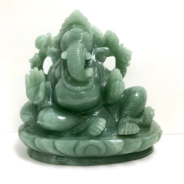 Green Quartz Laying Ganesh - Ele Keats Jewelry