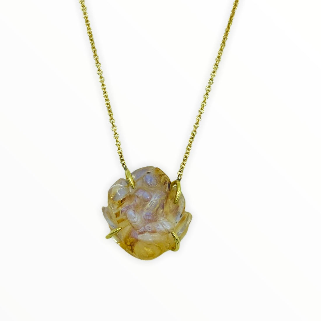 Moonstone Buddha Necklace - Ele Keats Jewelry