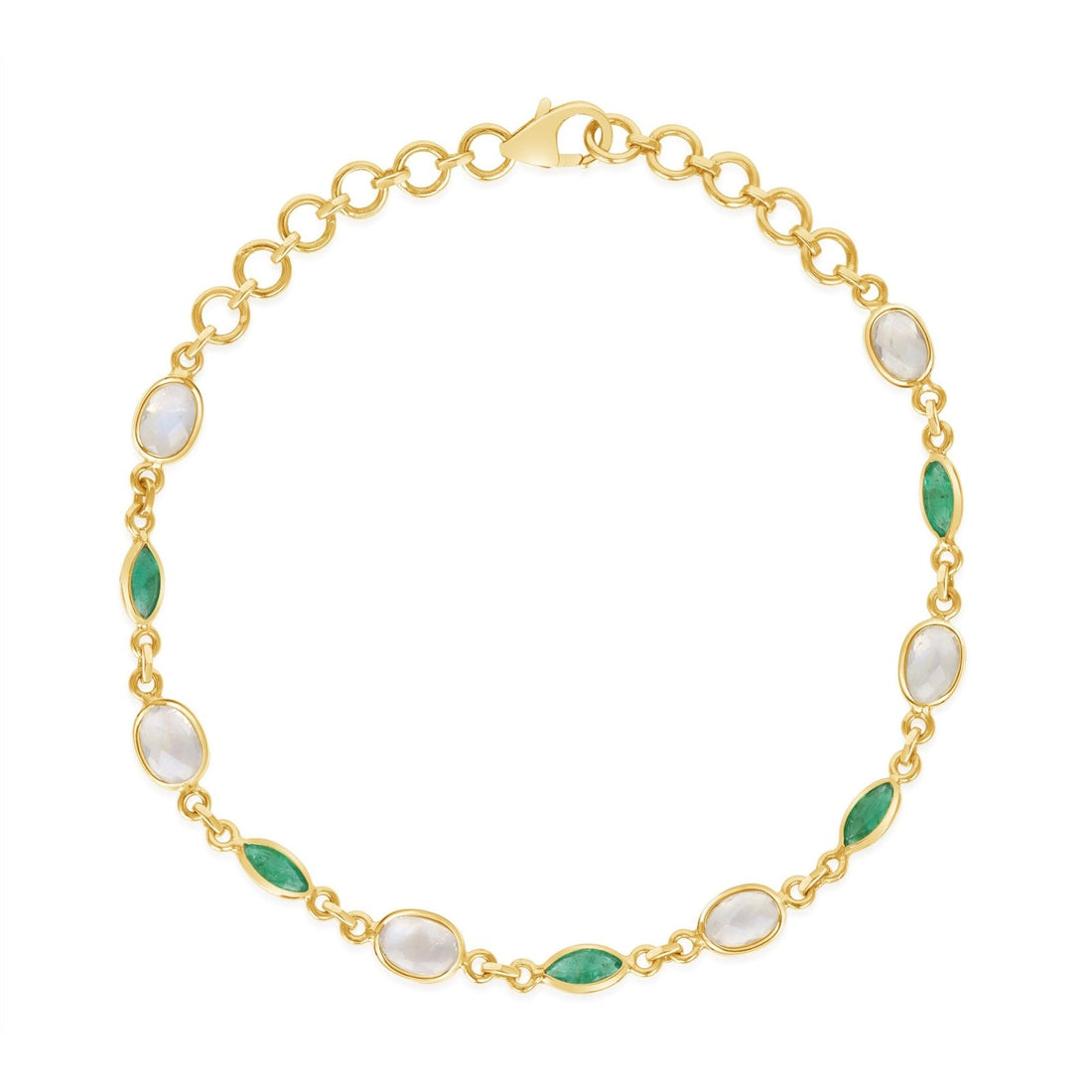 One of a Kind Emerald and Moonstone Bracelet - Ele Keats Jewelry