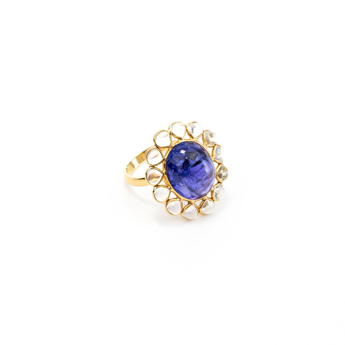 One of a Kind Moonstone and Tanzanite Ring - Ele Keats Jewelry