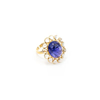 One of a Kind Moonstone and Tanzanite Ring - Ele Keats Jewelry