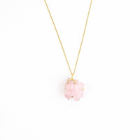 One of a Kind Raw Rose Quartz Necklace - Ele Keats Jewelry