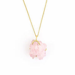 One of a Kind Raw Rose Quartz Necklace - Ele Keats Jewelry