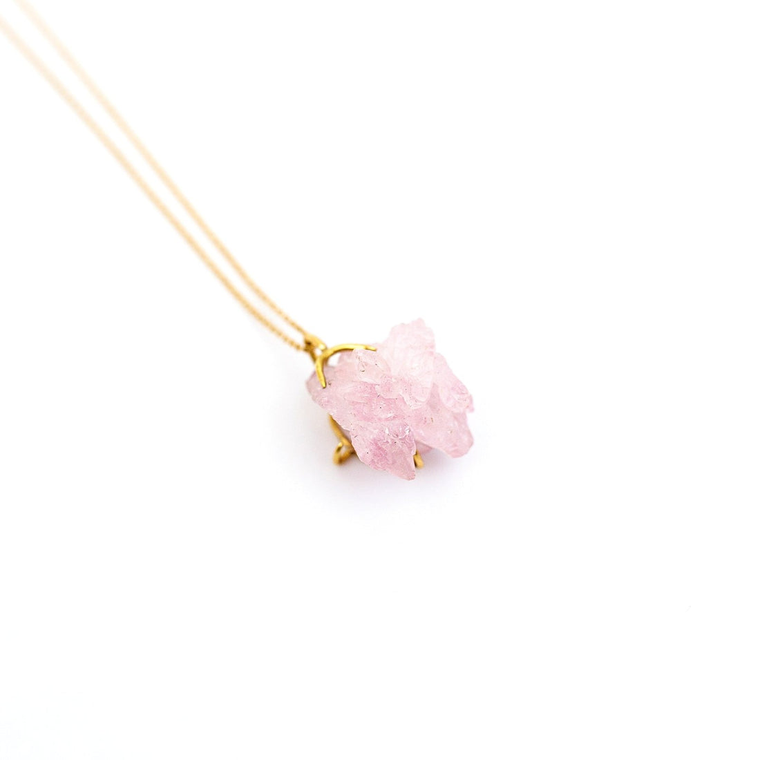 One of a Kind Raw Rose Quartz Necklace - Ele Keats Jewelry