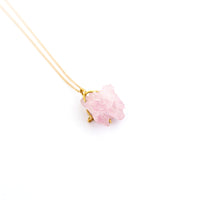 One of a Kind Raw Rose Quartz Necklace - Ele Keats Jewelry