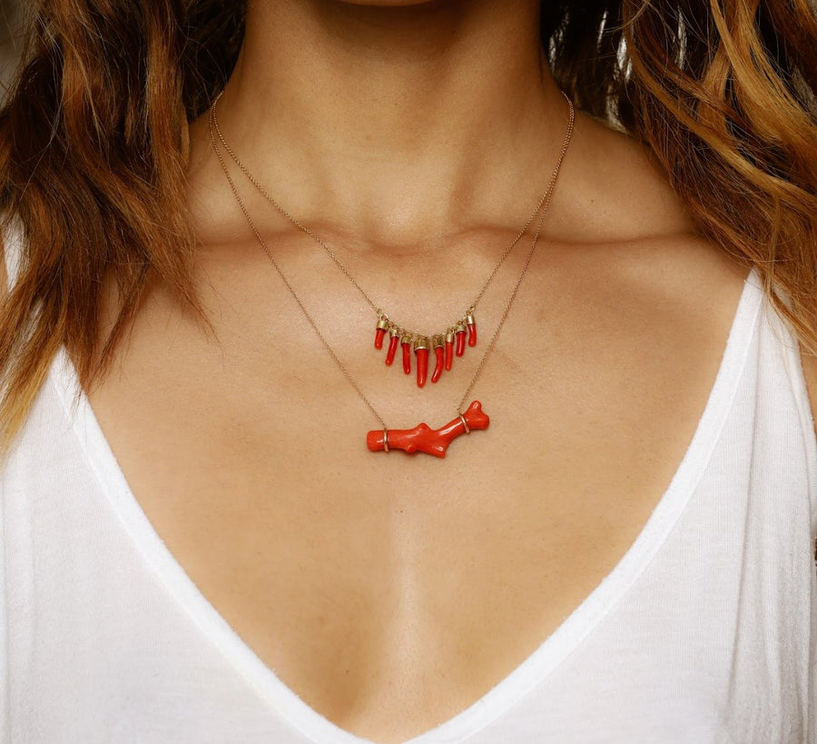 One of a Kind Red Coral Necklace - Ele Keats Jewelry