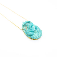 One of a Kind Turquoise Ganesh Necklace - Ele Keats Jewelry