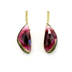 One of a Kind Watermelon Tourmaline Earrings - Ele Keats Jewelry