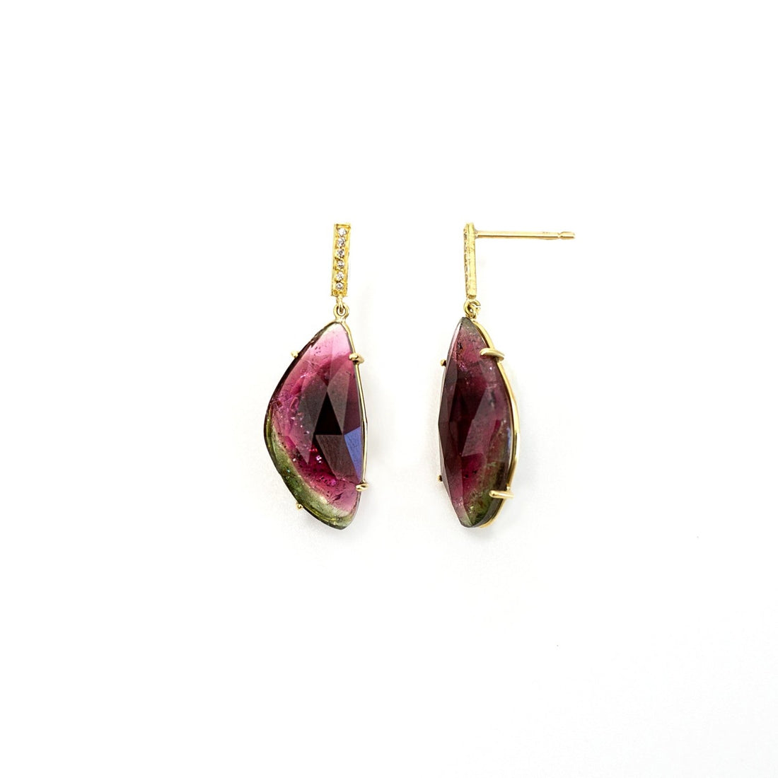 One of a Kind Watermelon Tourmaline Earrings - Ele Keats Jewelry