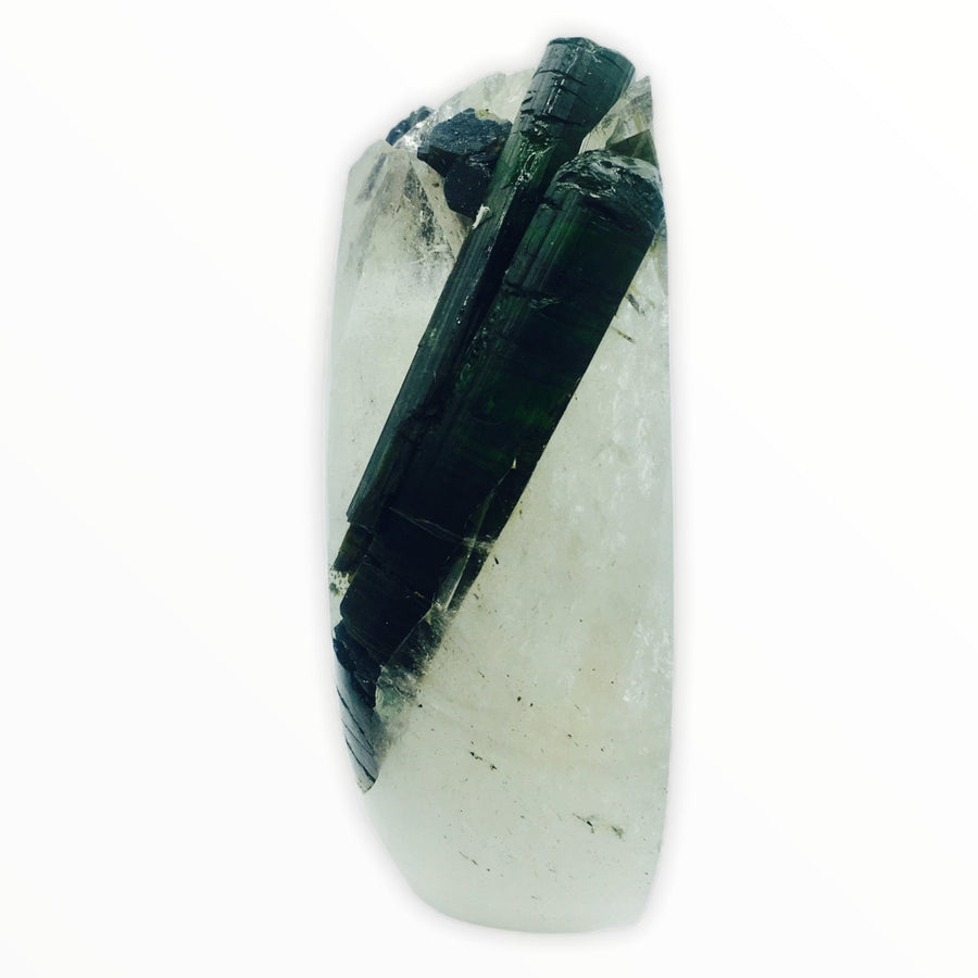 Quartz with Green Tourmaline - Ele Keats Jewelry