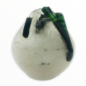 Quartz with Green Tourmaline - Ele Keats Jewelry