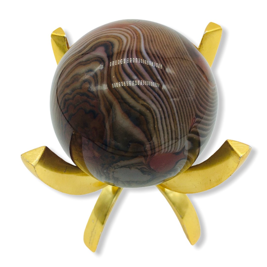 Sardonyx with Carnelian Sphere - Ele Keats Jewelry