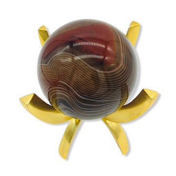 Sardonyx with Carnelian Sphere - Ele Keats Jewelry