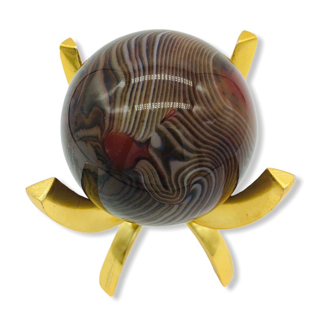 Sardonyx with Carnelian Sphere - Ele Keats Jewelry