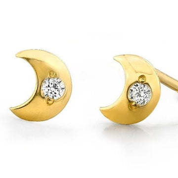 Sparkle Moon Studs - Ele Keats Jewelry