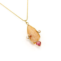 Volcanic Quartz and Padparadscha sapphire - Ele Keats Jewelry